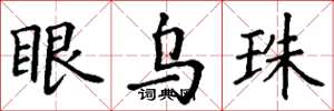 丁谦眼乌珠楷书怎么写