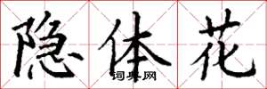 丁谦隐体花楷书怎么写