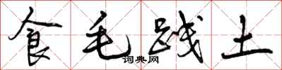 曾庆福食毛践土行书怎么写