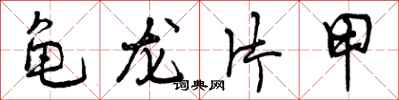 曾庆福龟龙片甲行书怎么写