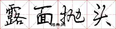 曾庆福露面抛头行书怎么写