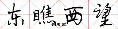 曾庆福东瞧西望行书怎么写