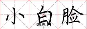荆霄鹏小白脸楷书怎么写