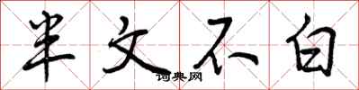 曾庆福半文不白行书怎么写