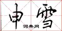 曾庆福申雪行书怎么写