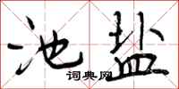曾庆福池盐行书怎么写