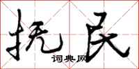 曾庆福抚民行书怎么写