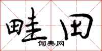 曾庆福畦田行书怎么写