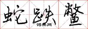 曾庆福蛇跌鳖行书怎么写