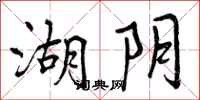曾庆福湖阴行书怎么写