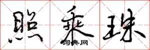 曾庆福照乘珠行书怎么写