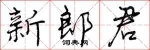 曾庆福新郎君行书怎么写
