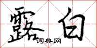 曾庆福露白行书怎么写