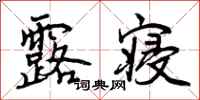 曾庆福露寝行书怎么写