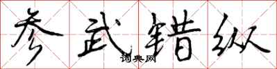 曾庆福参武错纵行书怎么写