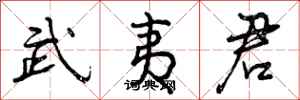 曾庆福武夷君行书怎么写