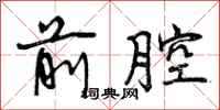 曾庆福前腔行书怎么写