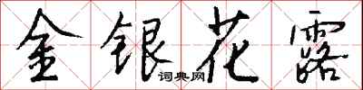 钱沛云金银花露行书怎么写