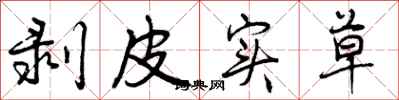 曾庆福剥皮实草行书怎么写