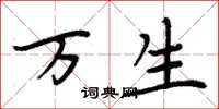 周炳元万生楷书怎么写