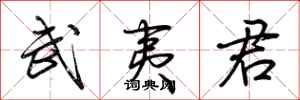 荆霄鹏武夷君行书怎么写