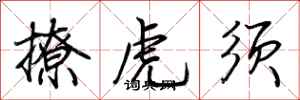 荆霄鹏撩虎须行书怎么写