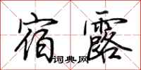 荆霄鹏宿露行书怎么写