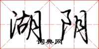 荆霄鹏湖阴行书怎么写