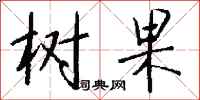 钱沛云树果行书怎么写