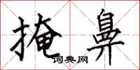 何伯昌掩鼻楷书怎么写