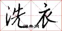 钱沛云洗衣行书怎么写