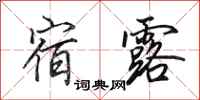 田英章宿露行书怎么写