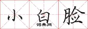 田英章小白脸楷书怎么写