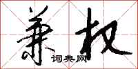 钱沛云兼权行书怎么写