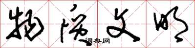 刘少英物质文明草书怎么写
