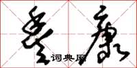 刘少英丰康草书怎么写