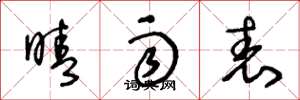 王冬龄晴雨表草书怎么写