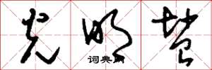 刘少英光明盐草书怎么写