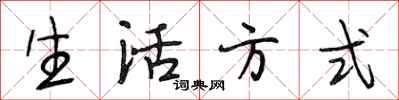 段相林生活方式行书怎么写