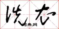 刘少英洗衣草书怎么写
