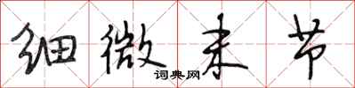 段相林细微末节行书怎么写