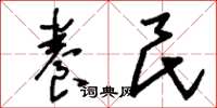 刘少英养民草书怎么写