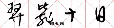 刘少英羿毙十日草书怎么写