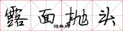 段相林露面抛头行书怎么写