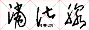 刘少英消化腺草书怎么写