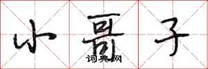 段相林小哥子行书怎么写