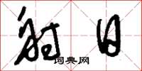 刘少英射日草书怎么写