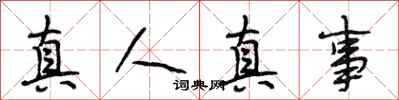 段相林真人真事行书怎么写