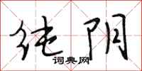 段相林纯阴行书怎么写