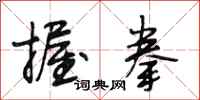 段相林握拳行书怎么写